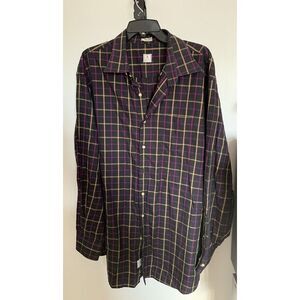 Peter Millar Shirt Adult 2XL Black Plaid Button Down‎